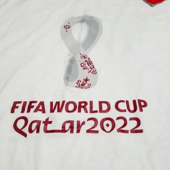 NWT FIFA World Cup Qatar 2022 T-Shirt L White Long Sleeve Graphic New - Picture 5 of 11